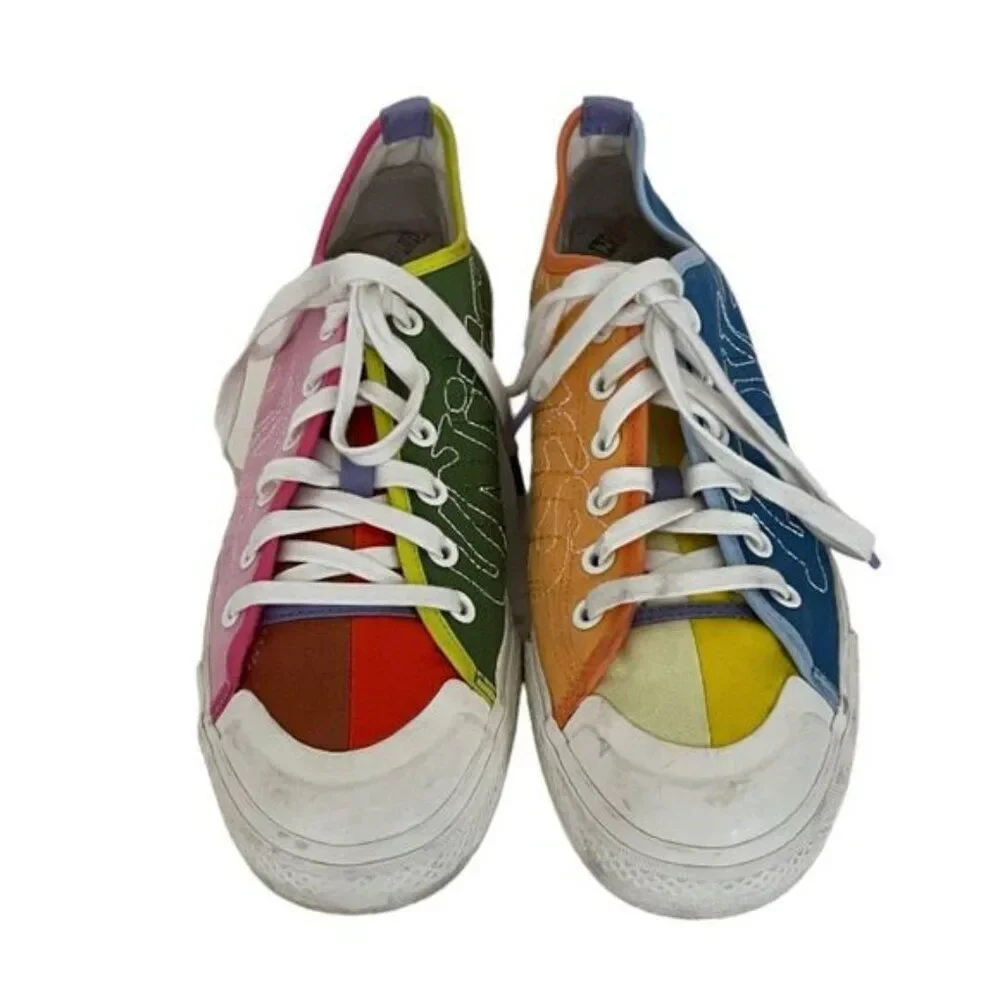 ADIDAS Nizza Rainbow Pride Mens Sneakers Love Unites Embroidered Size 10